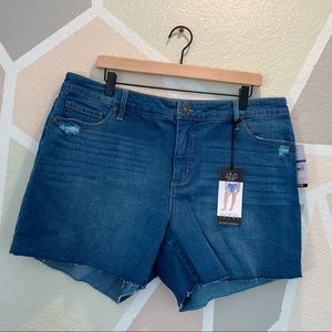 Sofia jeans by Sofia Vergara Plus Size Lila Mid-Rise Raw Hem Jean Shorts 16W